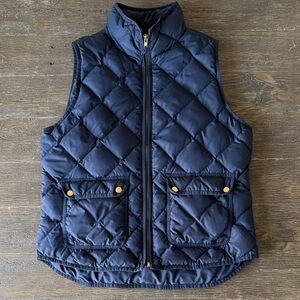 J. Crew Dark Blue Quilted Vest
